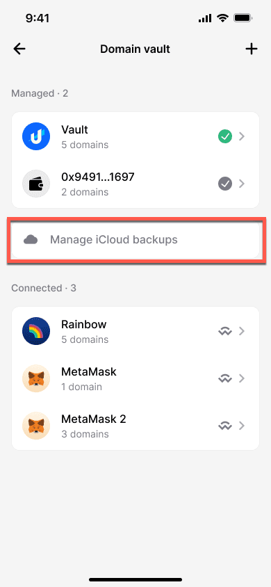 Click manage icloud backups