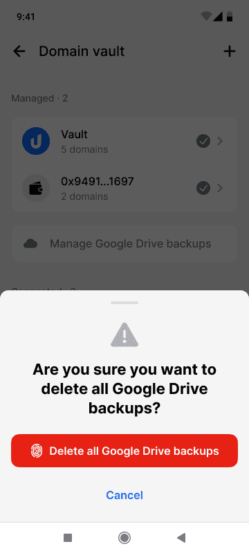 Click delete icloud backups