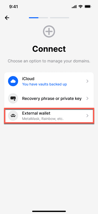 Connect external wallet