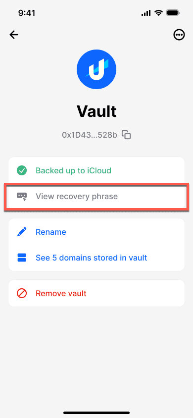 View Domains in Vault