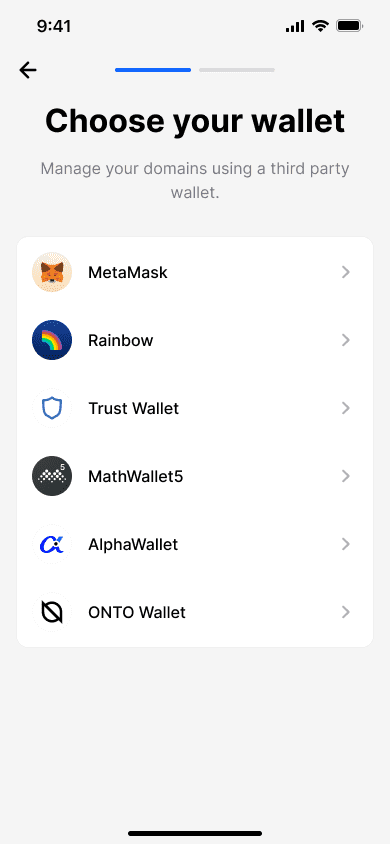 Select wallet to import