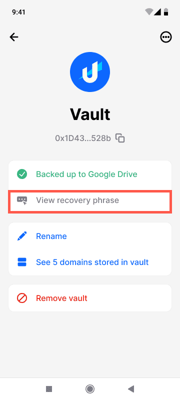 View Domains in Vault