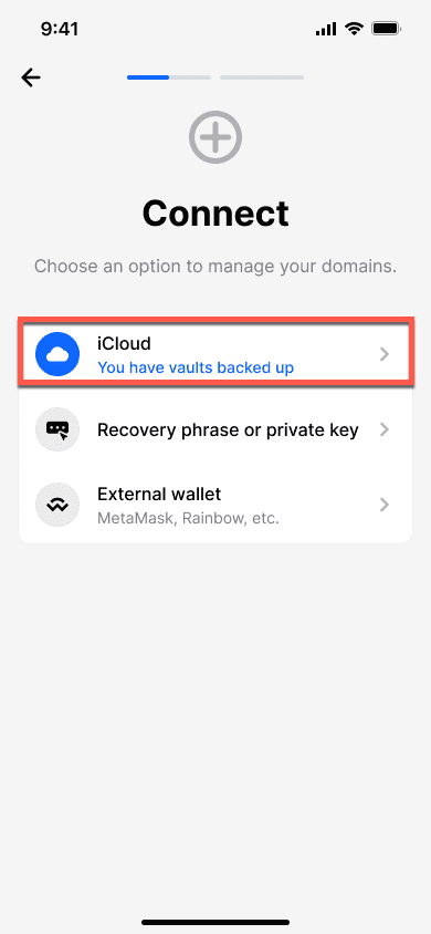 iCloud backup button