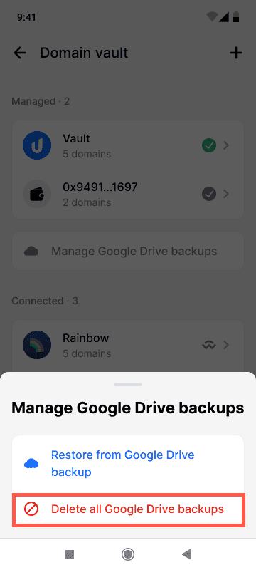 Click delete icloud backups